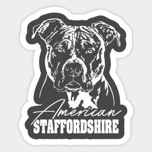 American Staffordshire Terrier dog portrait Sticker